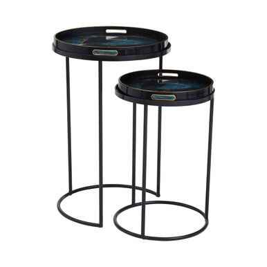 Celina Set Of 2 Nesting Tables with Agate Effect