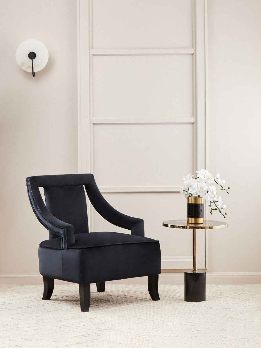 Faye Black Velvet Chair