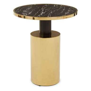 Oria Black Marble Effect Top and Gold Base Side Table