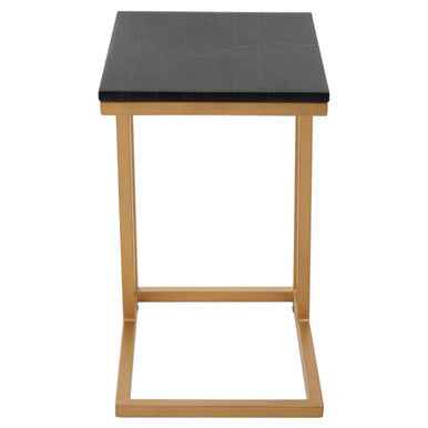 Varana Black Marble Top Side Table With Gold Finish Frame