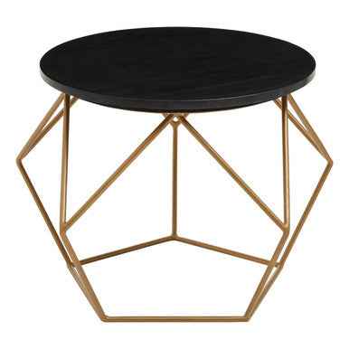 Varana Round Marble Top Coffee Table With Gold Finish Frame