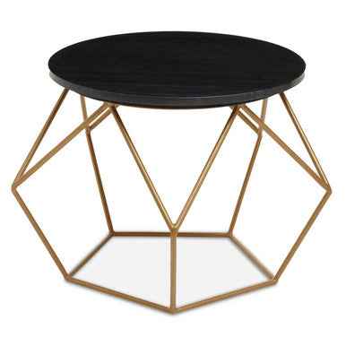Varana Round Marble Top Coffee Table With Gold Finish Frame