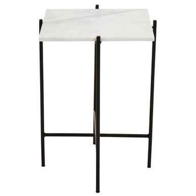 Mandoli White Marble Side Table