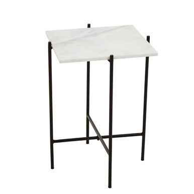 Mandoli White Marble Side Table