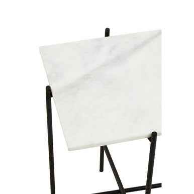 Mandoli White Marble Side Table