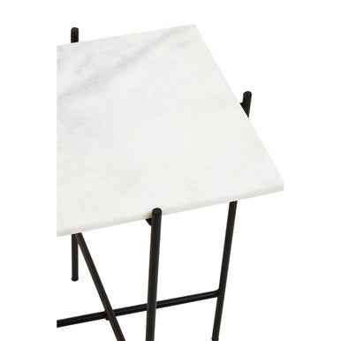 Mandoli White Marble Side Table