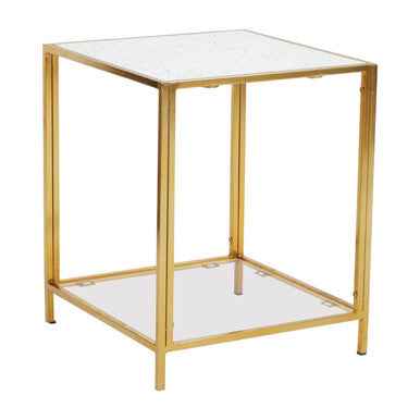Novi Glass Top And Gold Frame Side Table