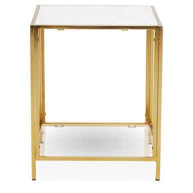 Novi Glass Top And Gold Frame Side Table