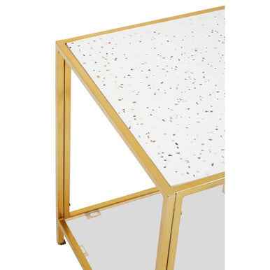 Novi Glass Top And Gold Frame Side Table