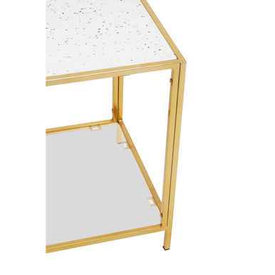 Novi Glass Top And Gold Frame Side Table
