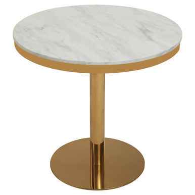 Azalea Round Marble Dining Table With Gold Base