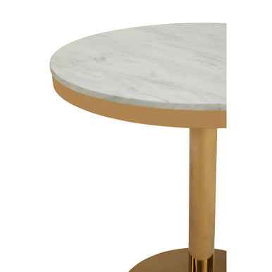Azalea Round Marble Dining Table With Gold Base