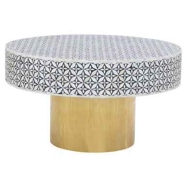 Fusion Round Coffee Table With Gold Base