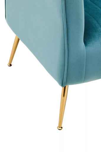 Zamora Velvet Accent Chair With Gold Finish Legs