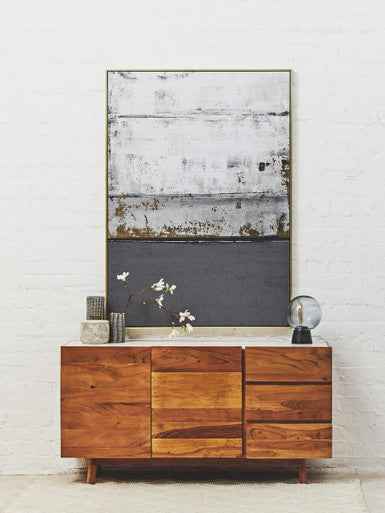 Myan 3 Drawer White Marble Sideboard