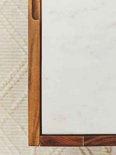 Myan 3 Drawer White Marble Sideboard