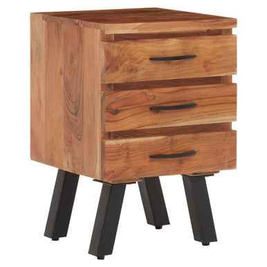 Nashik Three Drawer Acacia Wood Side Table