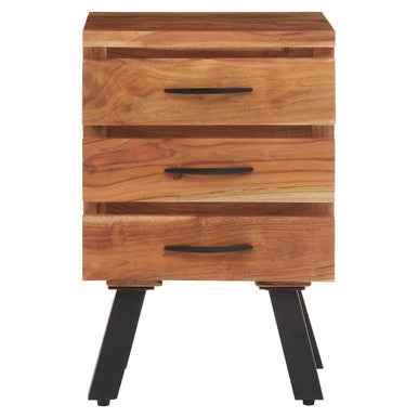 Nashik Three Drawer Acacia Wood Side Table