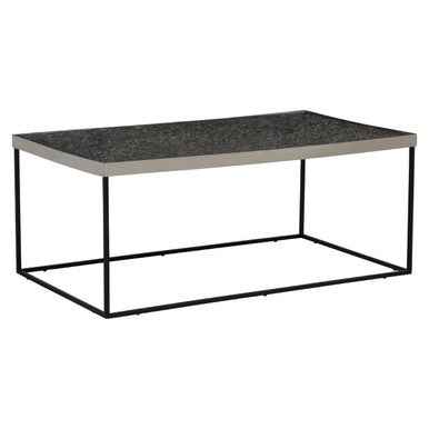 Akola Rectangle Coffee Table in Silver and Glass