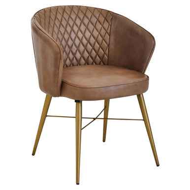 Buffalo Grey Leather Chair With Gold Finish Legs