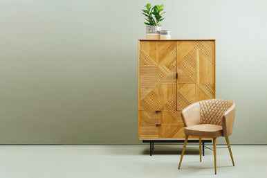 Buffalo Grey Leather Chair With Gold Finish Legs