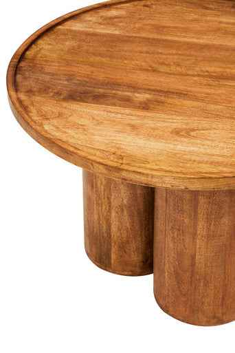 Walsa Natural Mango Wood Column Detail Coffee Table