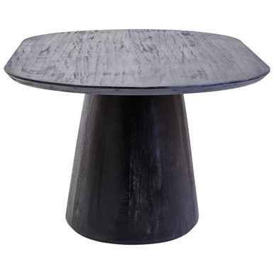 Perdoba Oval Mango Wood Black Finish Dining Table
