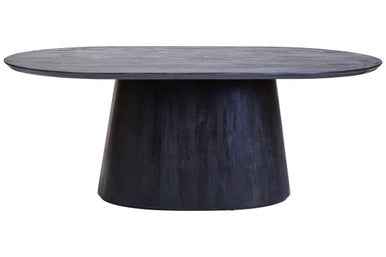 Perdoba Oval Mango Wood Black Finish Dining Table