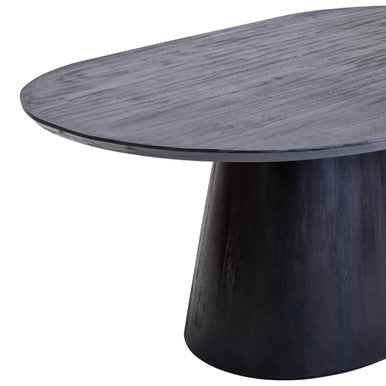 Perdoba Oval Mango Wood Black Finish Dining Table