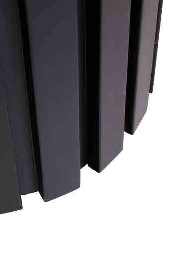 Perdoba Ridge Base Mango Wood Black Finish Texture Fabric Stool