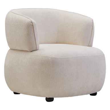 Dasha Textured Chenille Effect Ivory Curve Chair