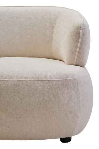 Dasha Textured Chenille Effect Ivory Curve Chair