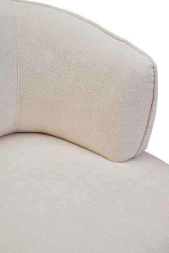 Dasha Textured Chenille Effect Ivory Curve Chair