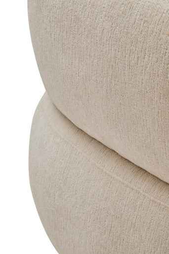 Dasha Textured Chenille Effect Ivory Curve Chair