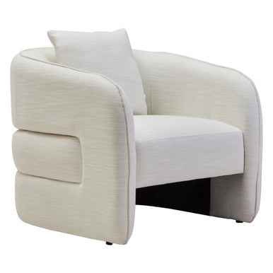 Bilani Cream Linen Effect Curved Chair
