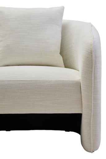 Bilani Cream Linen Effect Curved Chair