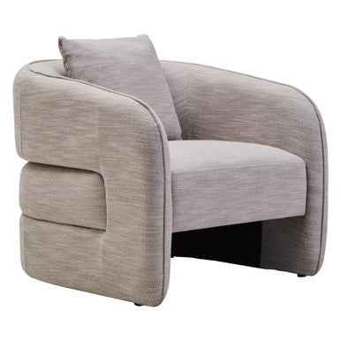 Bilani Grey Linen Effect Curved Chair