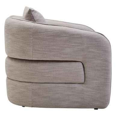 Bilani Grey Linen Effect Curved Chair