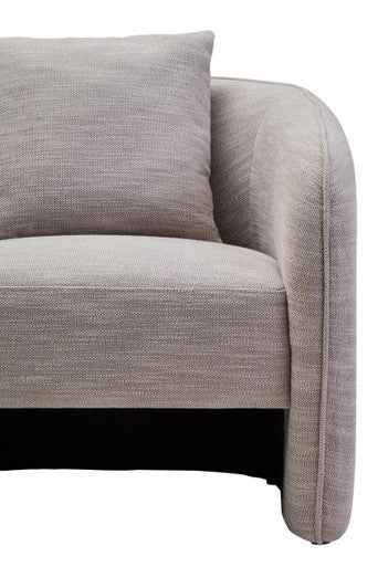 Bilani Grey Linen Effect Curved Chair