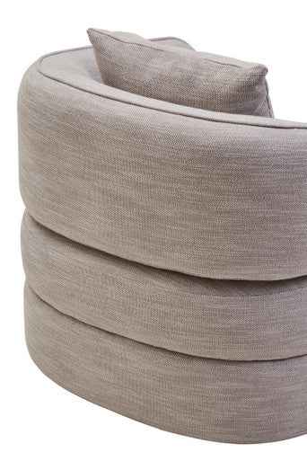 Bilani Grey Linen Effect Curved Chair