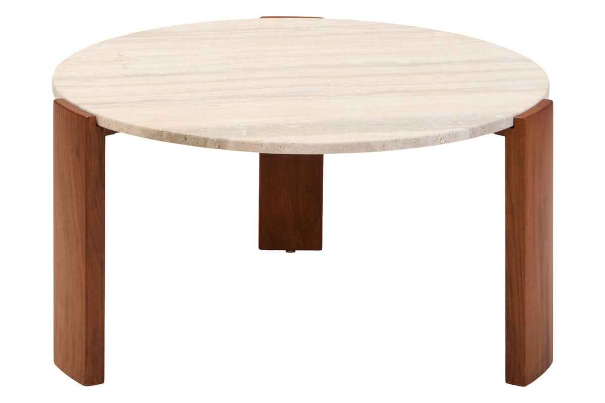 Palermo Round Travertine Top Large Coffee Table