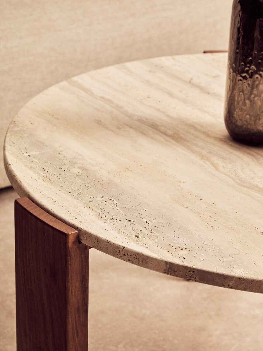 Palermo Round Travertine Top Large Coffee Table