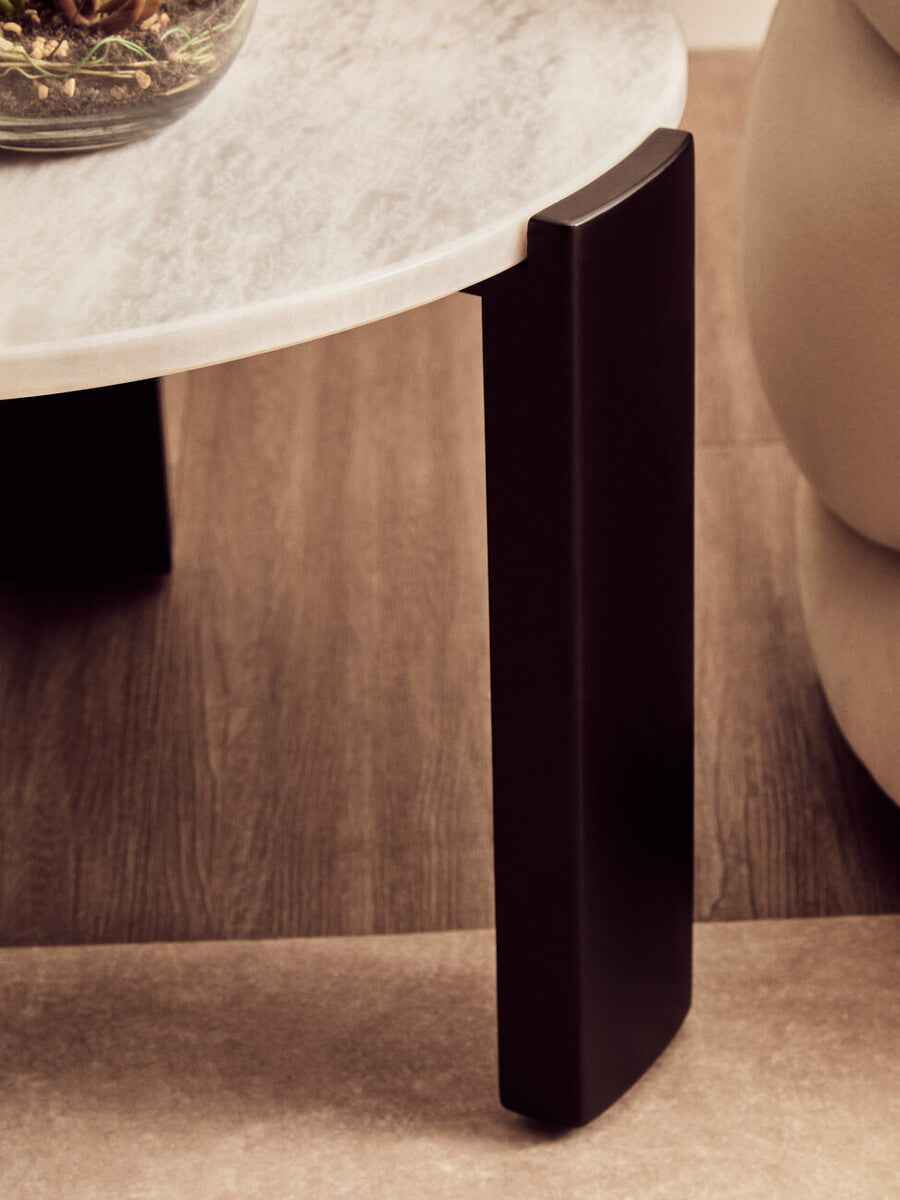 Palermo Round White Marble Top Small Coffee Table