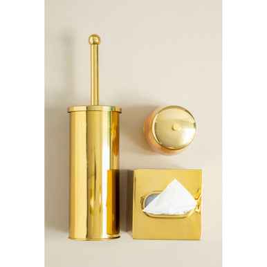 Allegra Stainless Steel Toilet Brush With Gold Detail