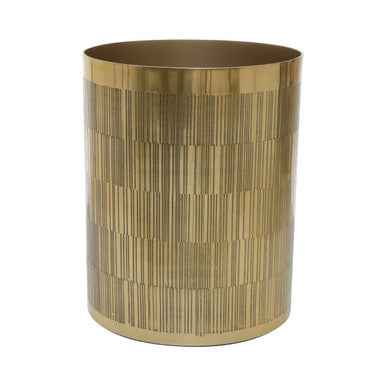 Allegra Gold Finish Aluminium Round Waste Bin