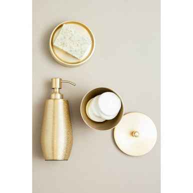 Allegra Aluminium Gold Finish 300ml Bathroom Jar