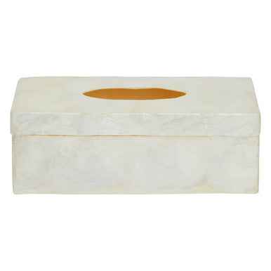 Palu White Sea Shell Tissue Box