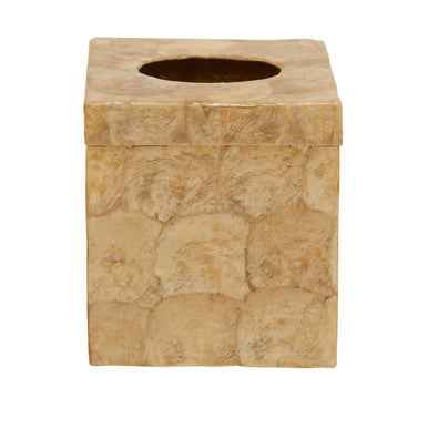 Palu Beige Seashell Square Tissue Box