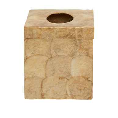 Palu Beige Seashell Square Tissue Box