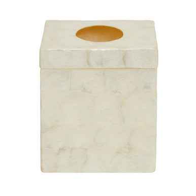 Palu White Shell Square Tissue Box